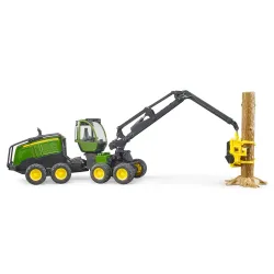 Žaislinis BRUDER miško traktorius John Deere 1270G su rąstu 02135