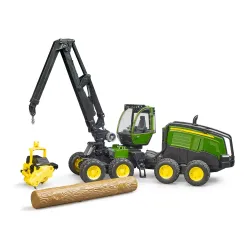 Žaislinis BRUDER miško traktorius John Deere 1270G su rąstu 02135