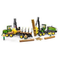 Žaislinis BRUDER miško traktorius John Deere 1270G su rąstu 02135